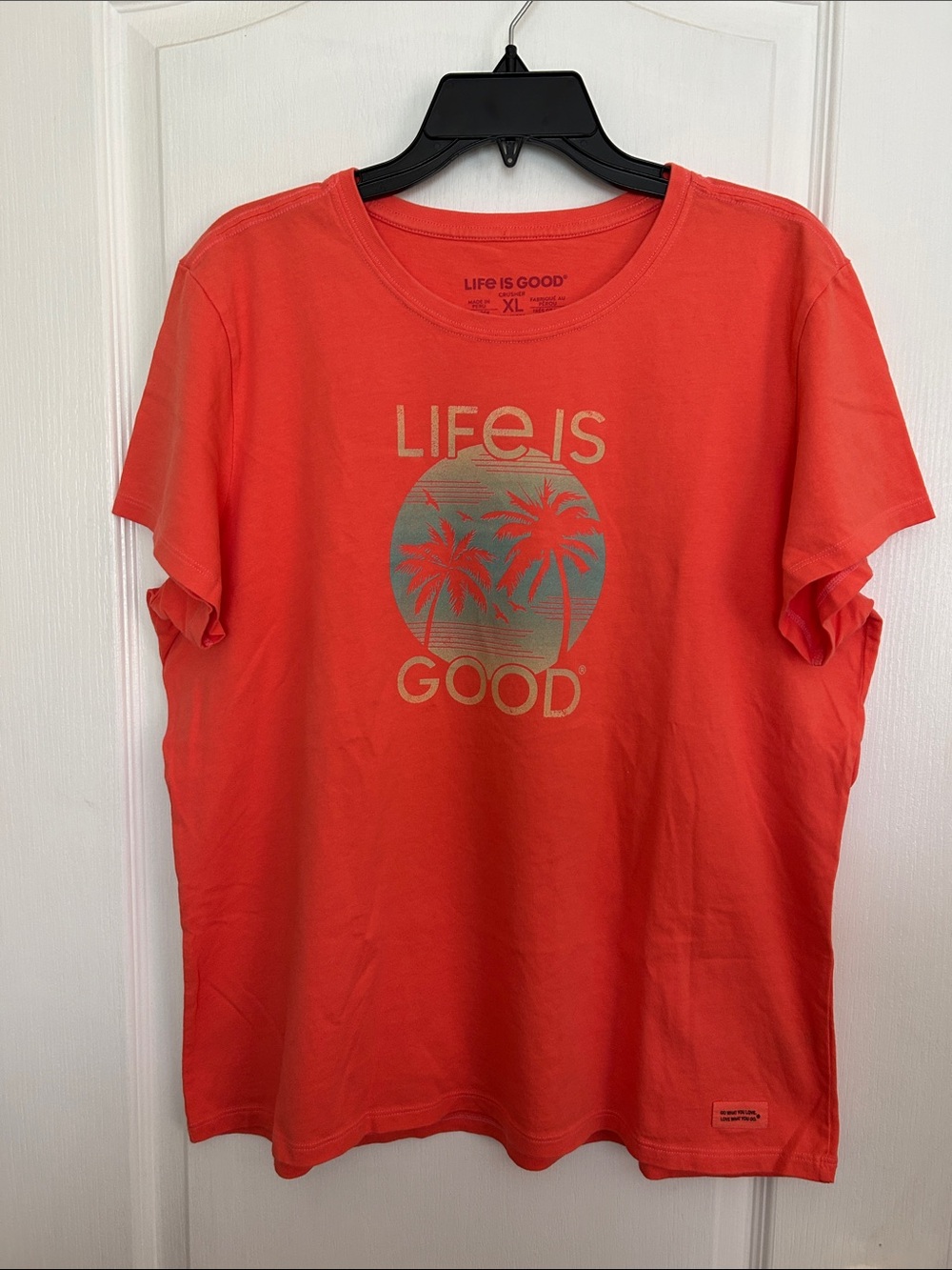 Life Is Good Coral Palm Graphic Tee Sz XL
